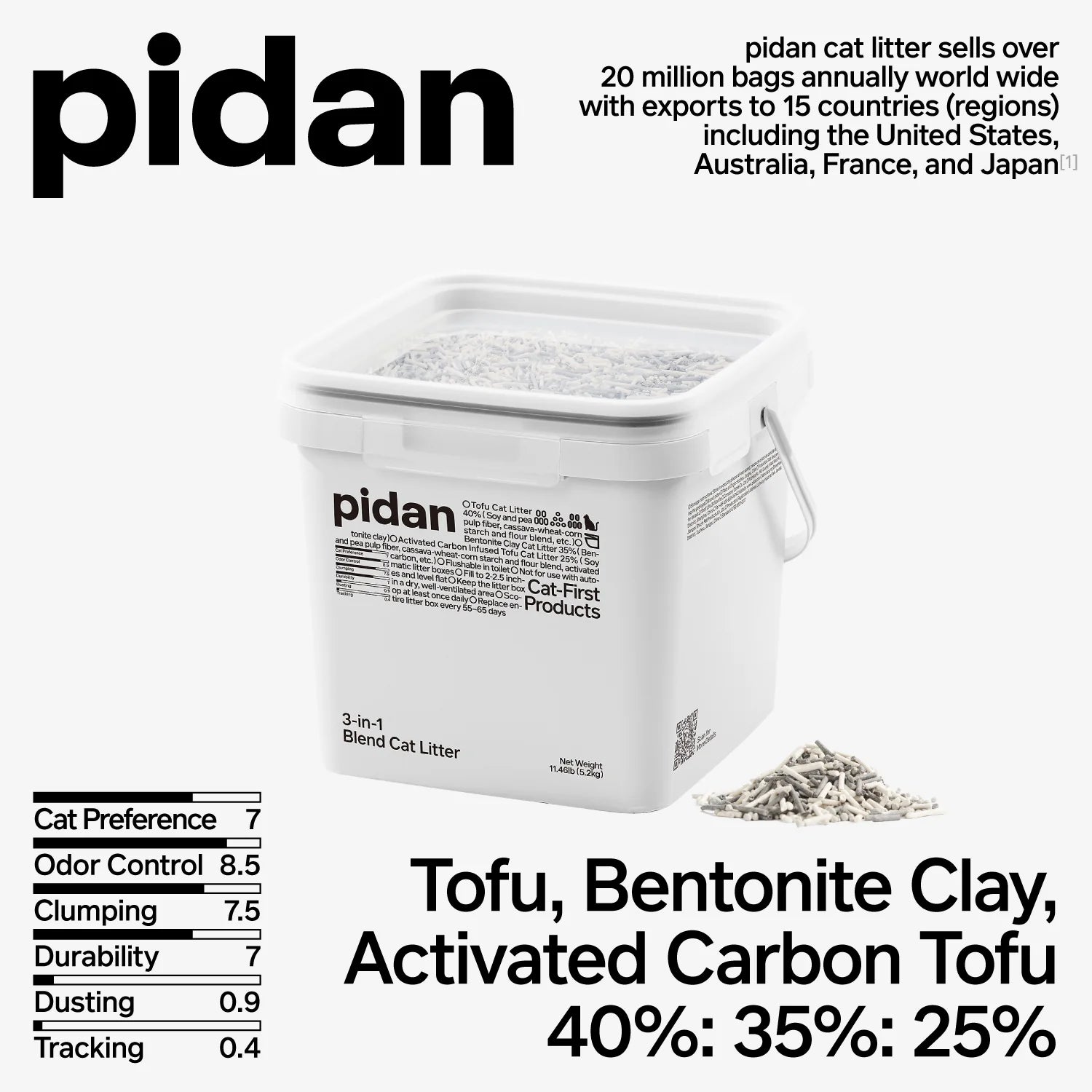 Pidan 3-in-1 Blend Cat Litter 5.2 kg