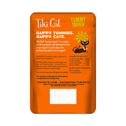 Tiki Cat Tummy Topper Pumpkin Recipe Puree Grain Free Topper for Cats 1.5oz