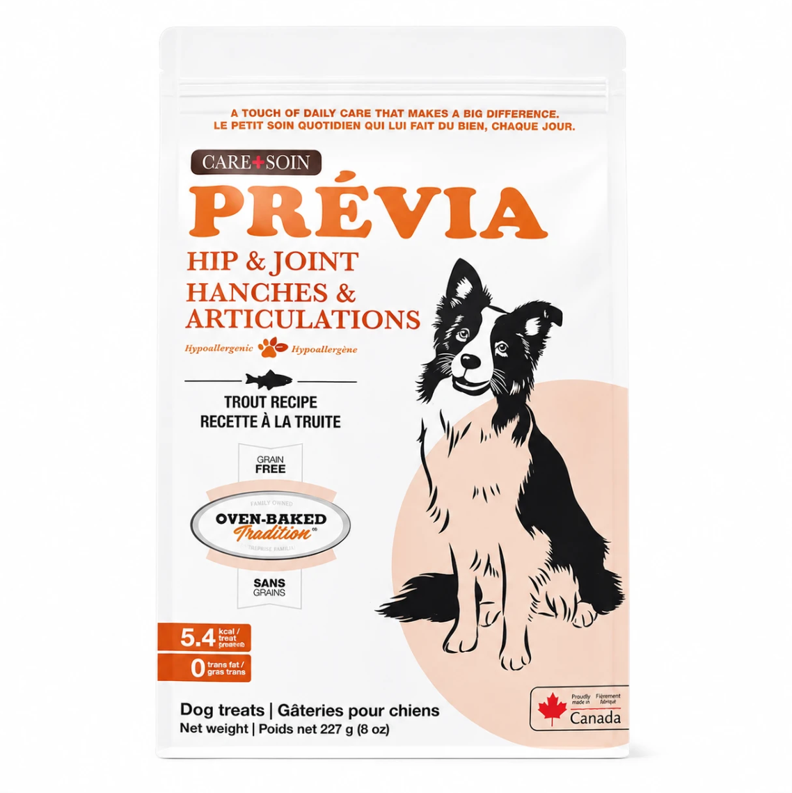 Oven-Baked Tradition Grain Free Care, Prévia Hip & Joint, Trout Recipe Treats Dog 227g