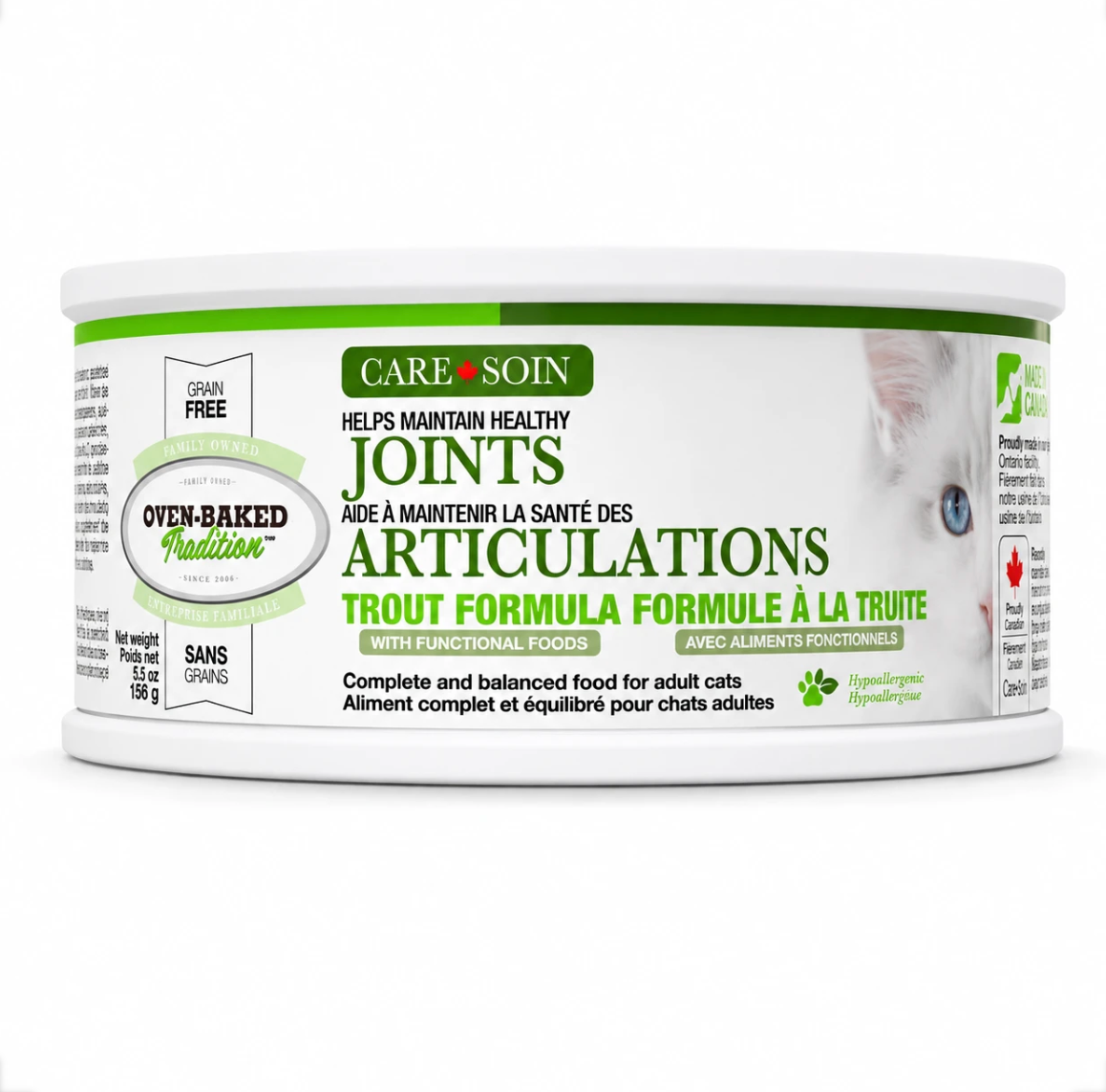Oven-Baked Tradition Grain Free Care, Joints Trout Pate Cat 5.5oz