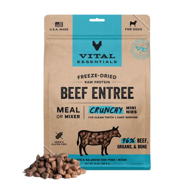 Vital Essentials Freeze-Dried Raw Crunchy Mini Nibs Dog Food Beef