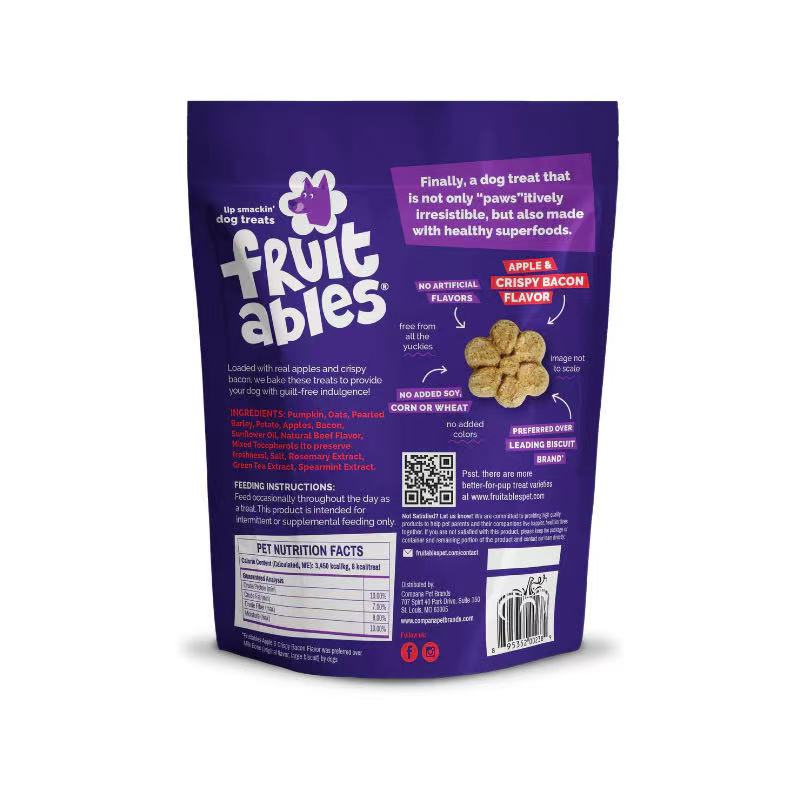 Fruitables Apple & Crispy Bacon Flavor Dog Treat 7 oz