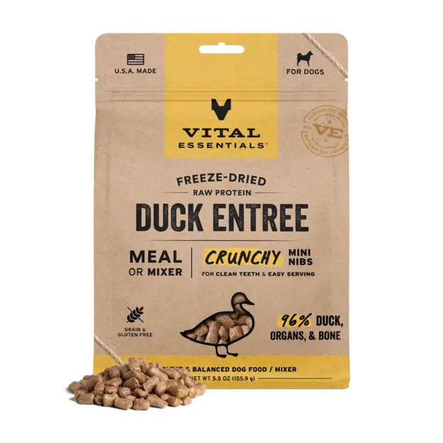 Vital Essentials Freeze-Dried Raw Crunchy Mini Nibs Dog Food Duck
