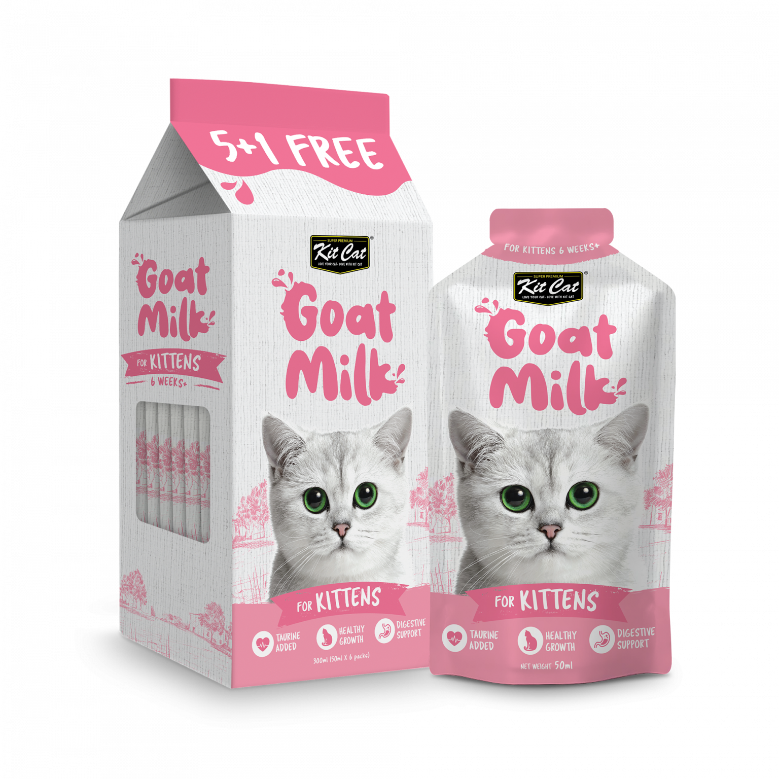 KitCat Lactose-Free Goat Milk For Kittens 6 x 50ml