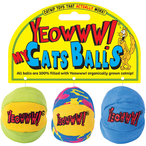 Yeowww 我的猫球猫薄荷玩具 3 件装