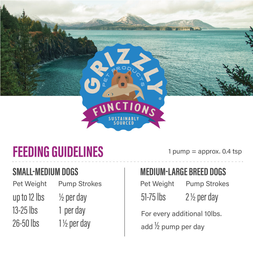 Grizzly Pet Wild Antarctic Krill Oil Supplement for Pets 8oz