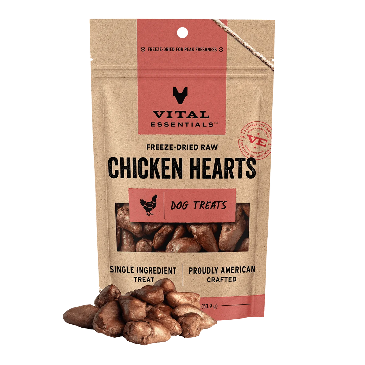 Vital Essentials 冻干鸡心狗零食 1.9 盎司