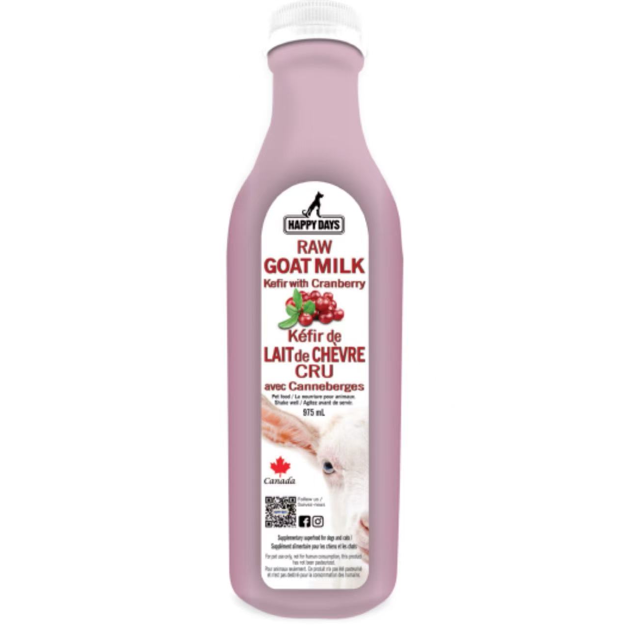 快乐时光蔓越莓生羊奶开菲尔 975毫升 冷冻 适用于猫狗