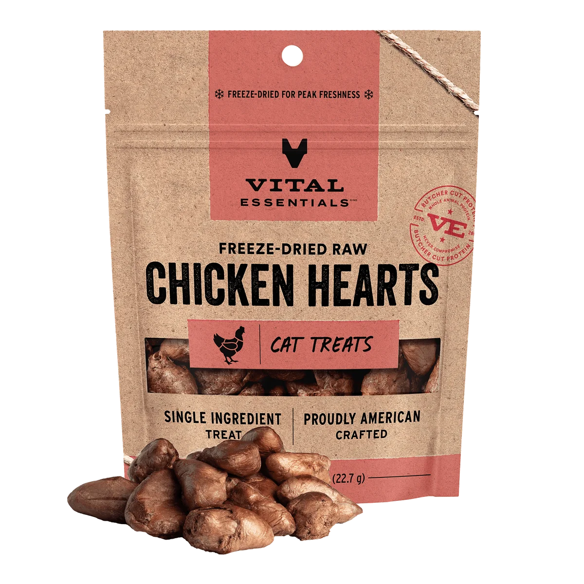 Vital Essentials® 冻干鸡心猫零食 0.8盎司