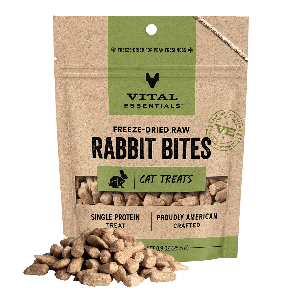 Vital Essentials® 冻干兔肉粒猫零食 0.9盎司