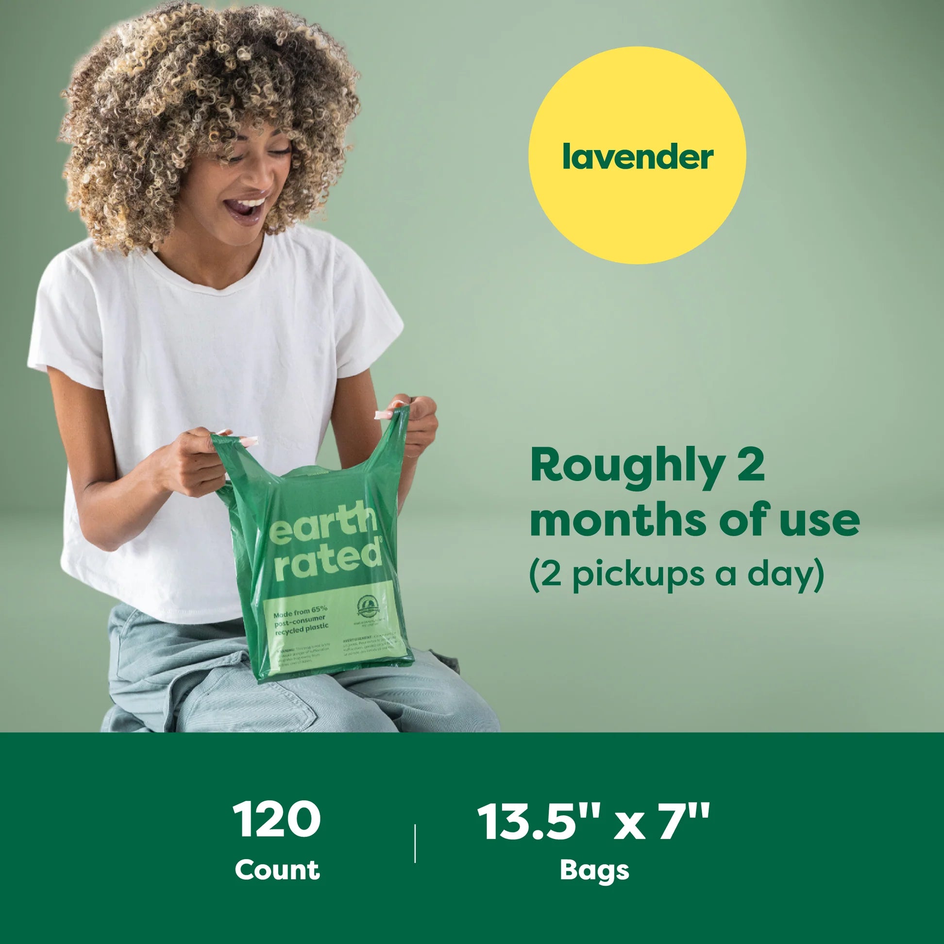 Earth Rated Easy-Tie Handle Poop Bags(120 Bags)