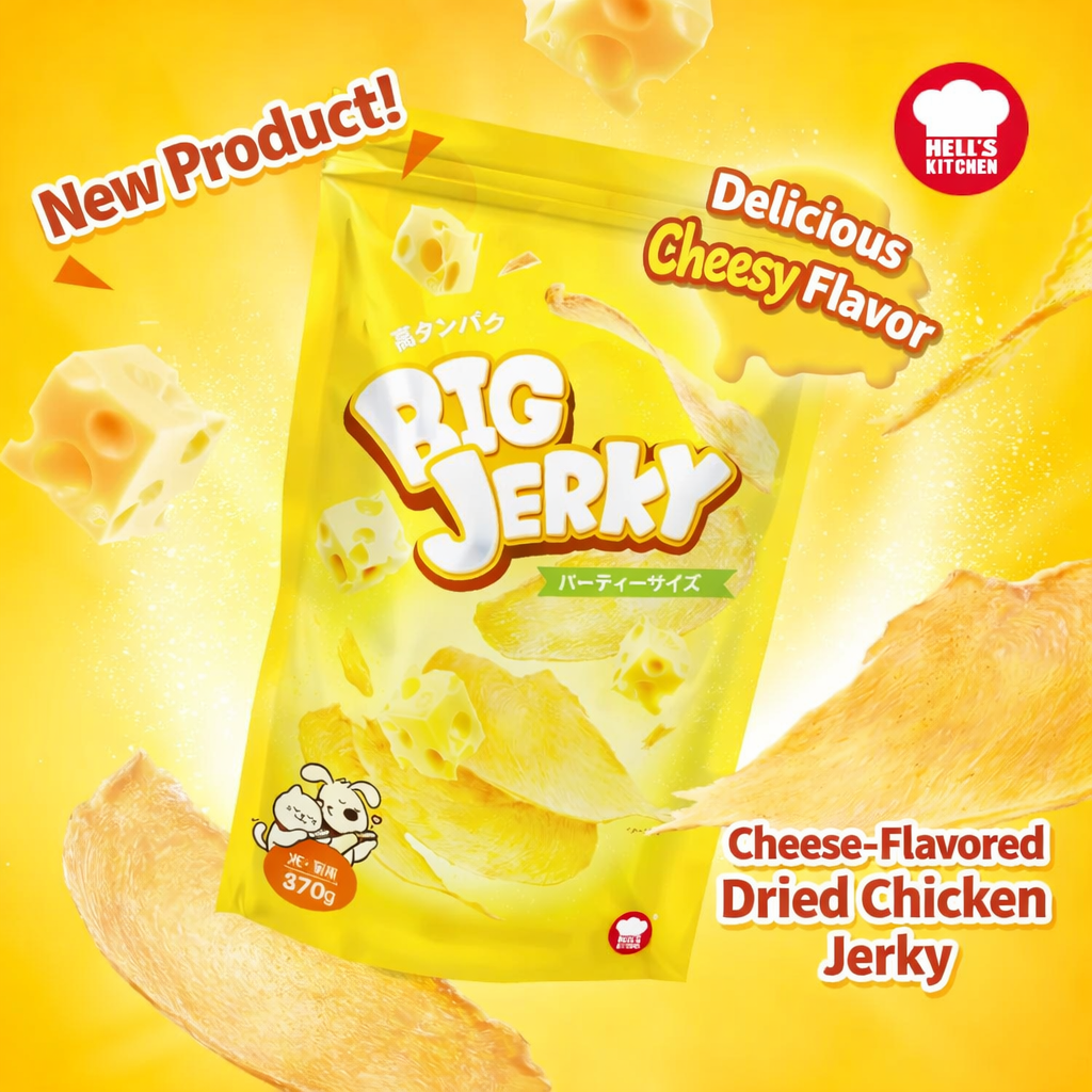 地狱厨房大块牛肉干奶酪鸡胸肉（猫狗通用）390克