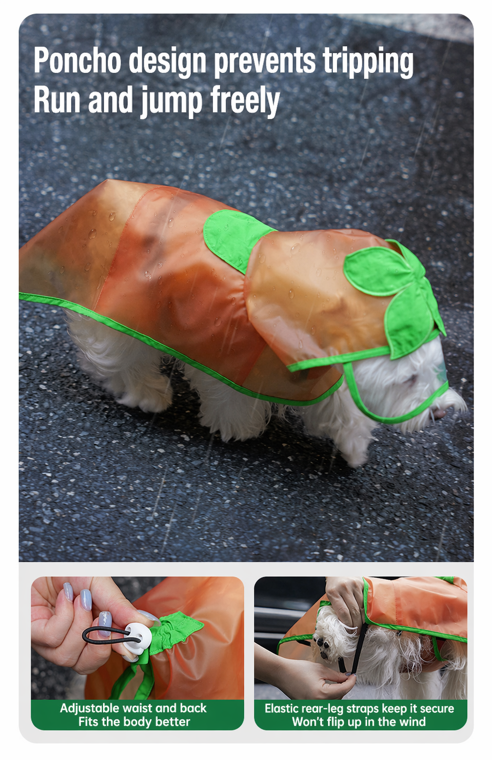 Touchdog狗狗雨衣（透明）