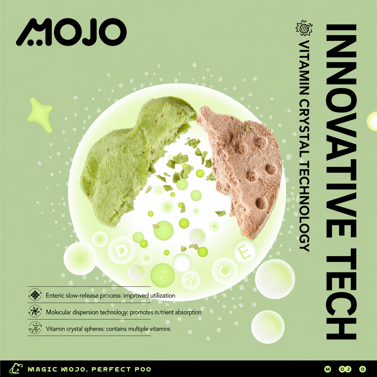 Mojo复合维生素冻干零食 - 六种浆果配方