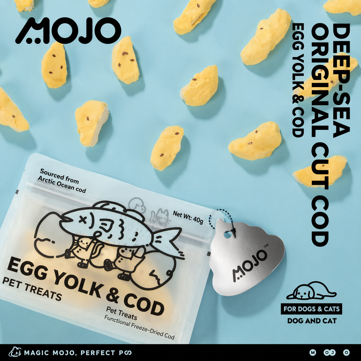 Mojo蛋涂层鳕鱼冻干零食