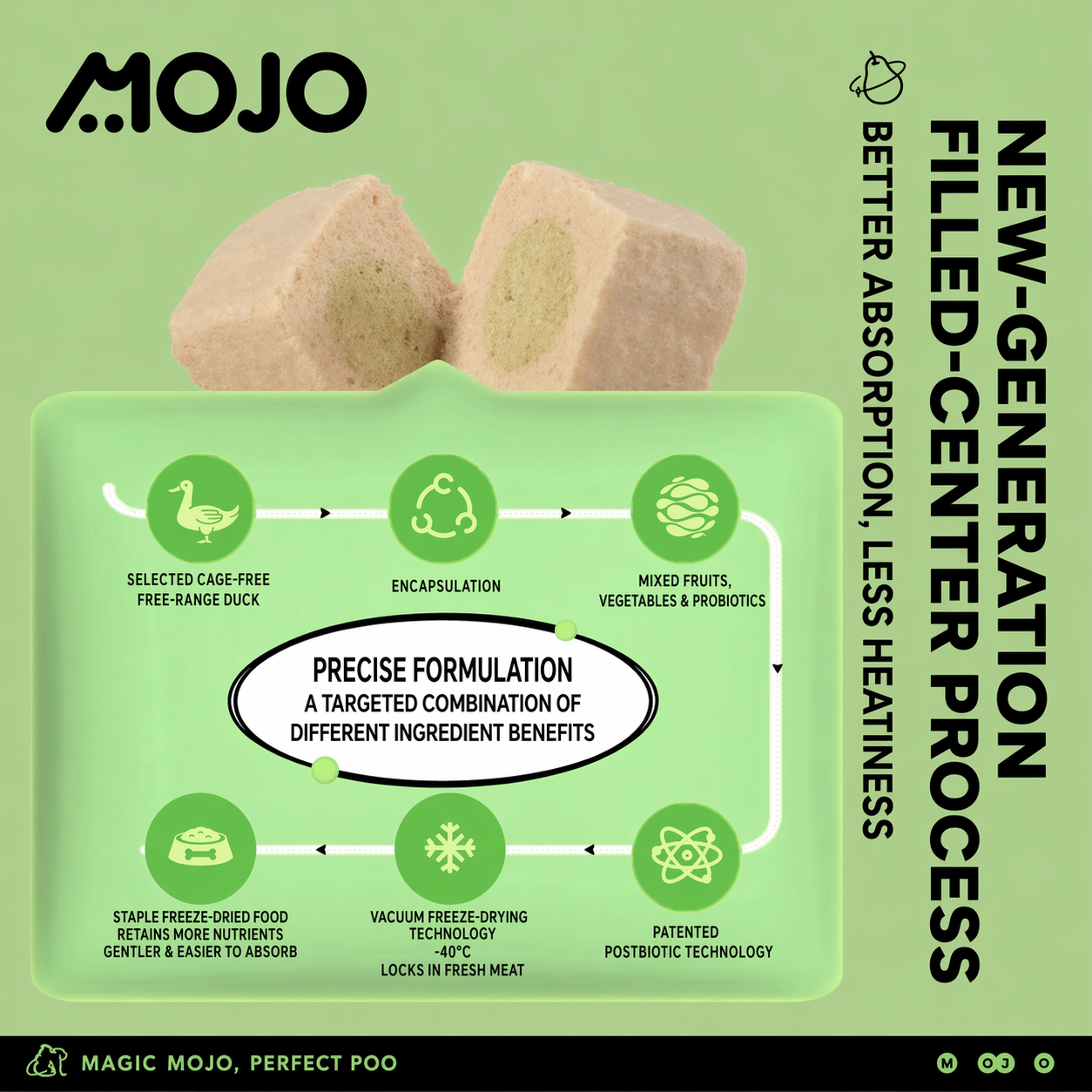 Mojo Duck and Pear Freeze-Dried Dog Treats(300g)