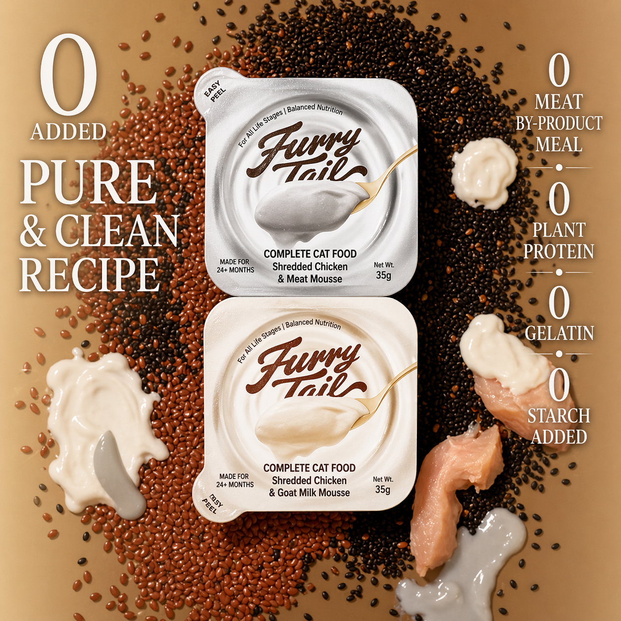 Furrytail White-Black Pate Wet Cat Food - Chicken Recipe