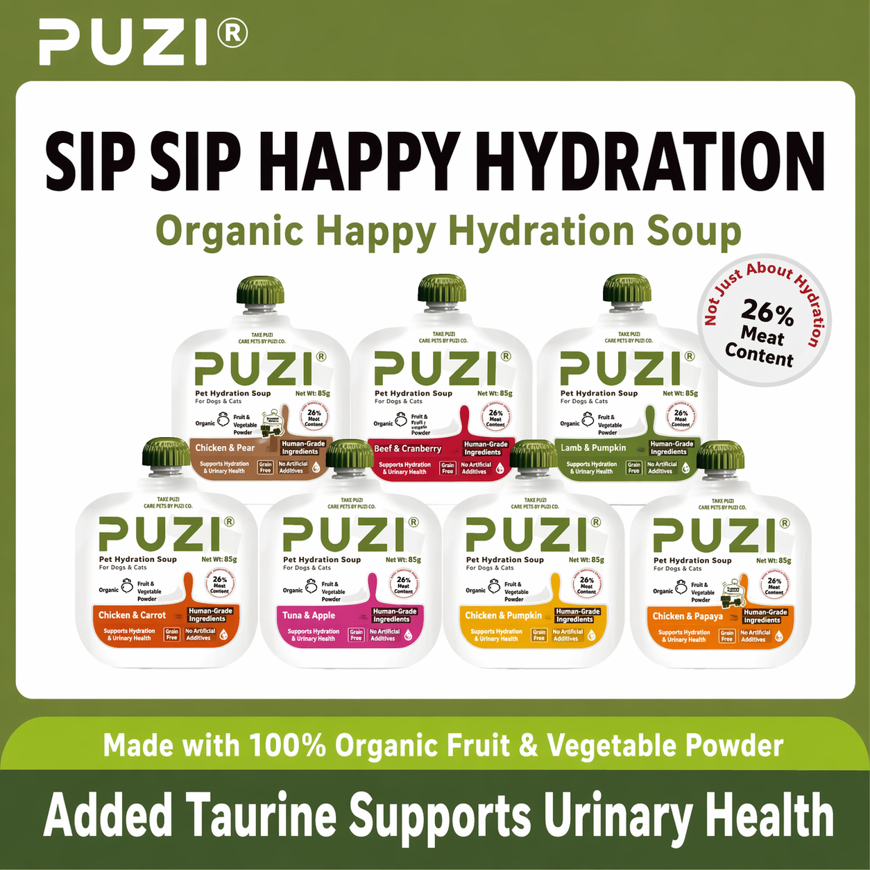 PUZI Pet Hydration Chicken Soup Pouch 85g