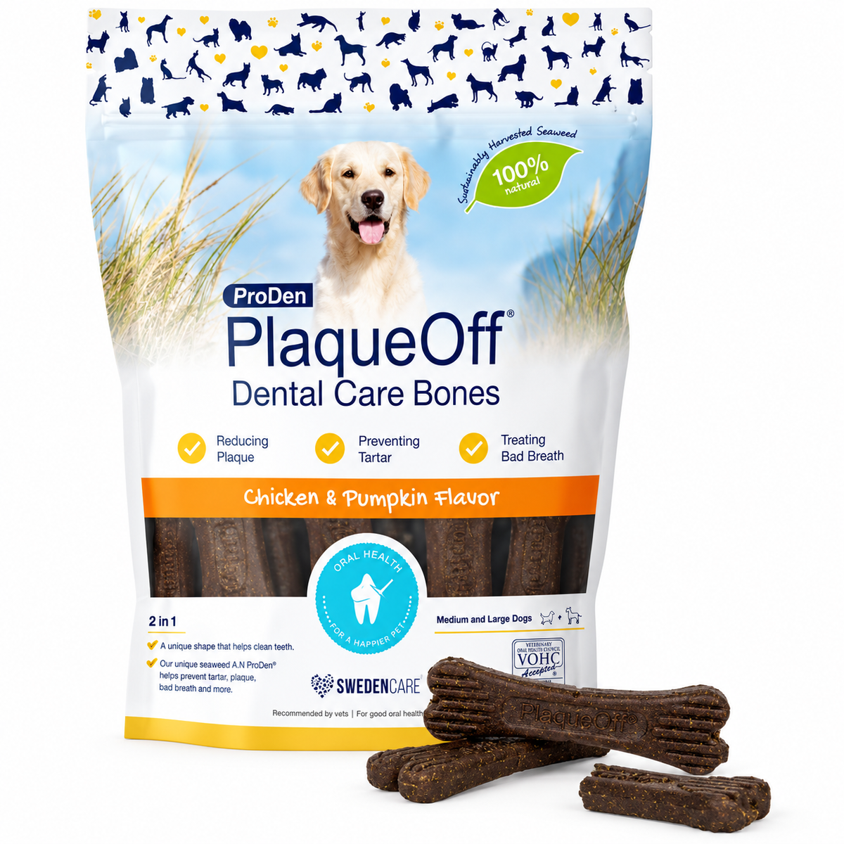 Proden Plaque Off System Dental Bones - Chicken & Pumpkin