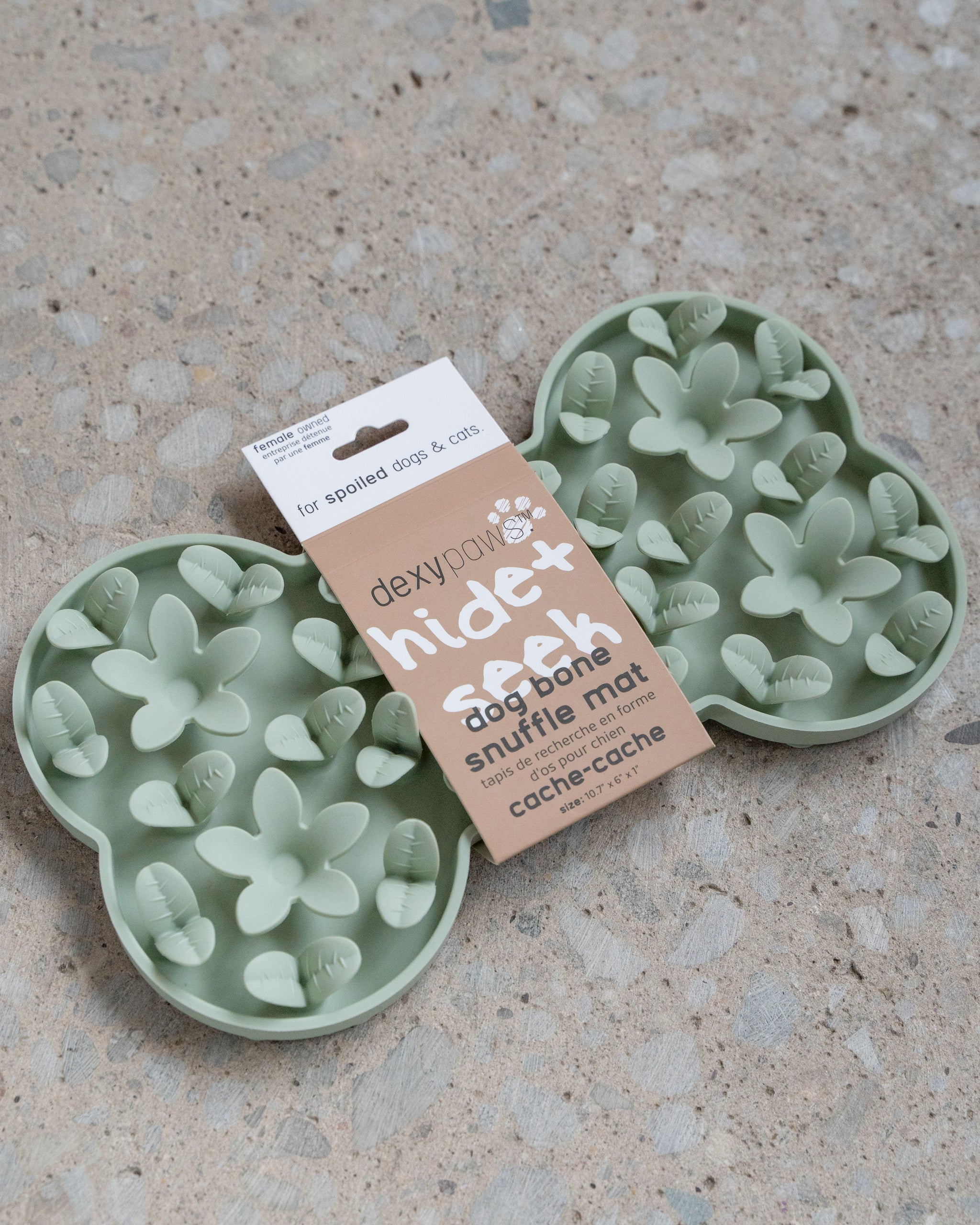 Dexypaws Silicone Sage Green Dog Bone Enrichment Snuffle Mat