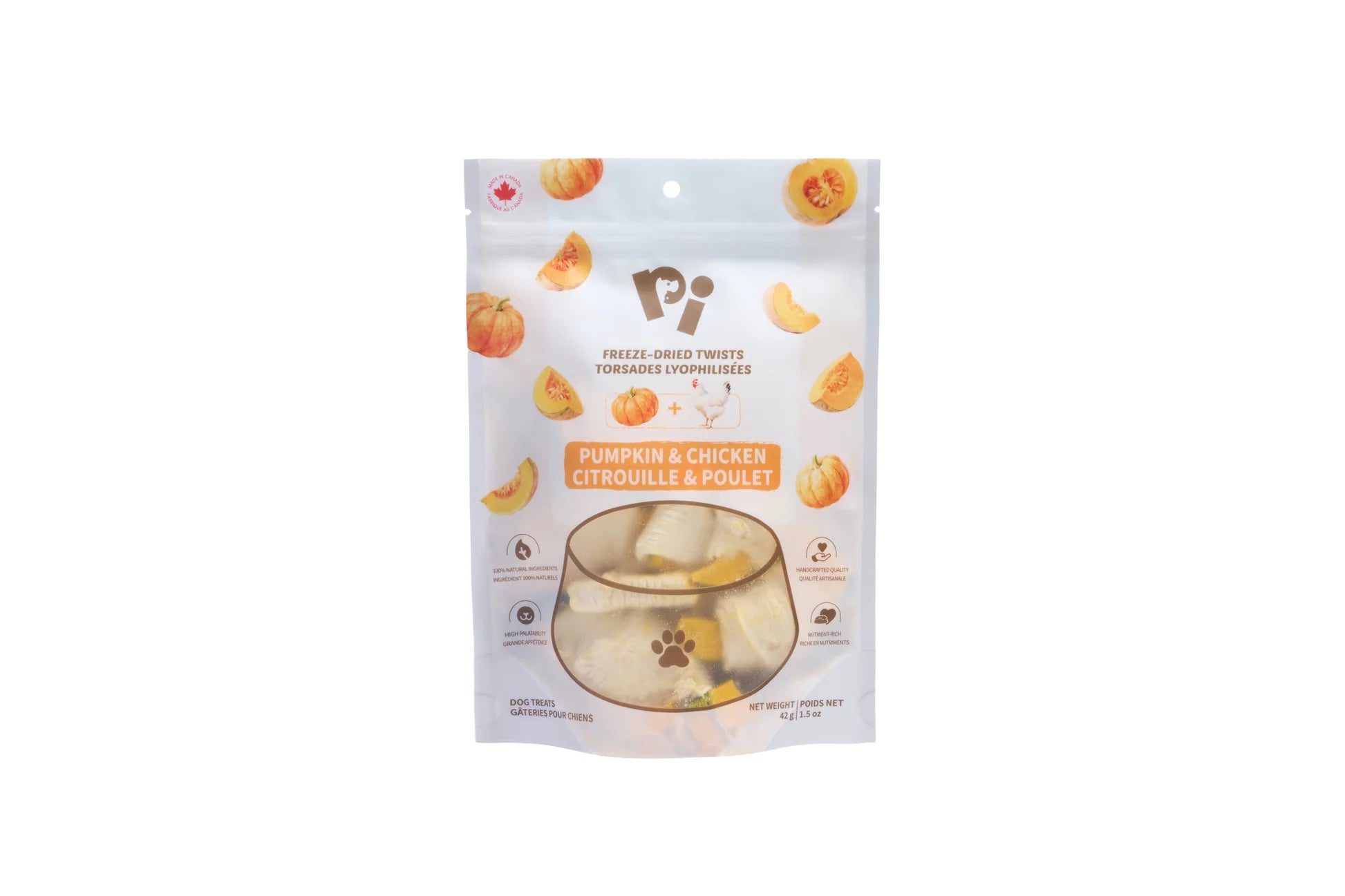 PI 宠物食品 – 冻干南瓜鸡肉条 – 42克