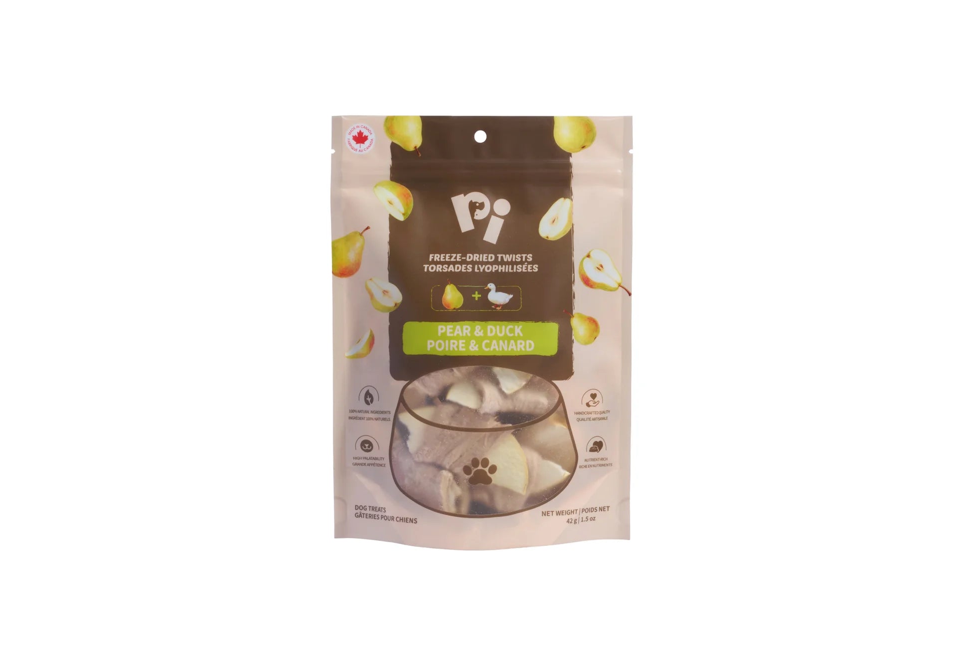 PI 宠物食品 – 冻干梨肉鸭肉条 – 42克