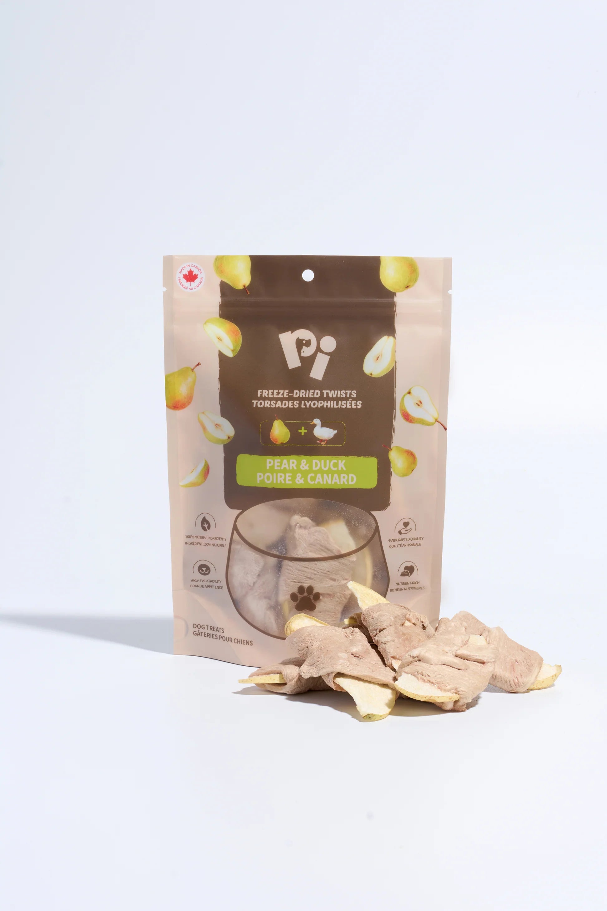 PI Pet Food – Freeze-Dried Pears & Duck Twists – 42g