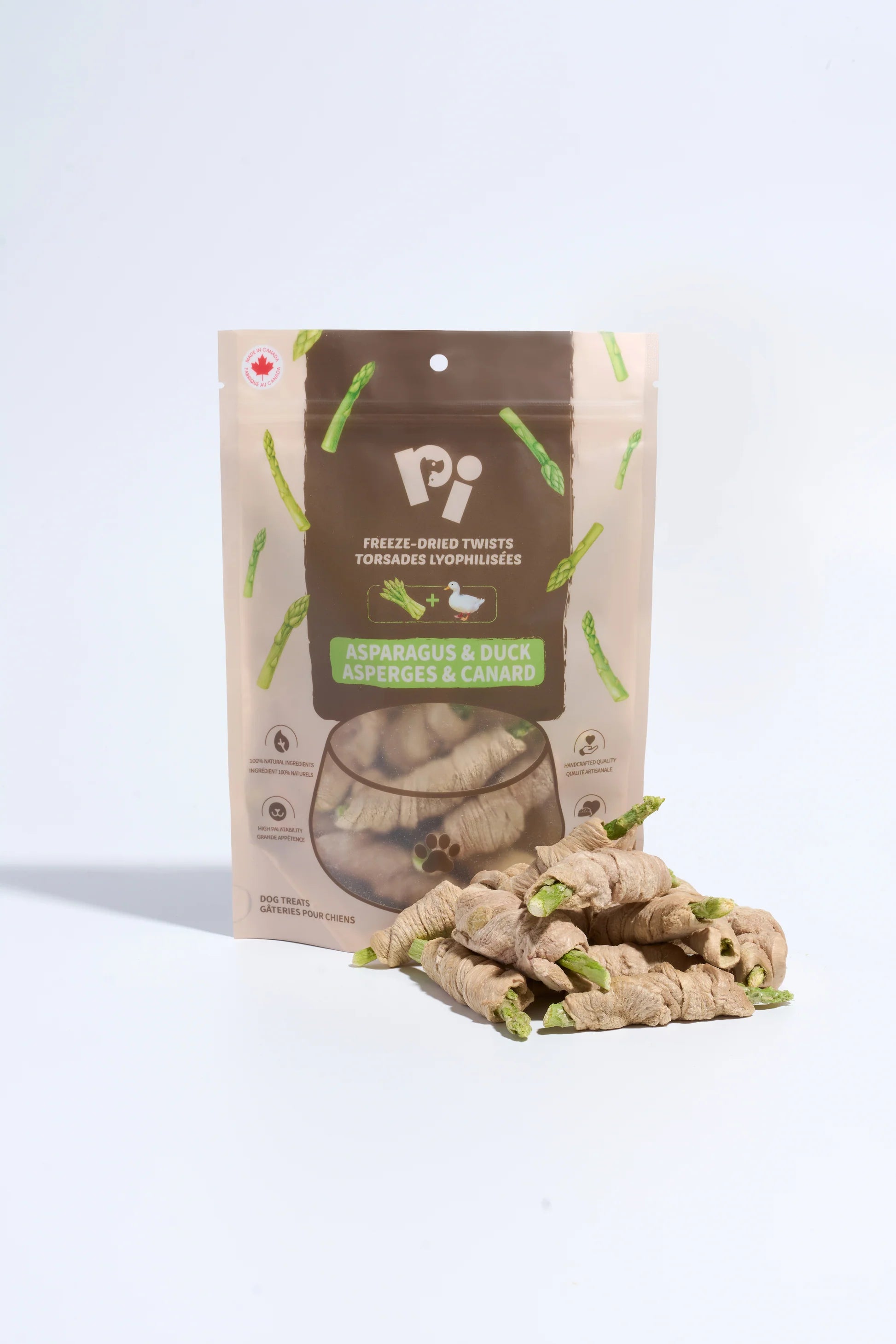PI Pet Food – Freeze-Dried Asparagus & Duck Twists – 35g
