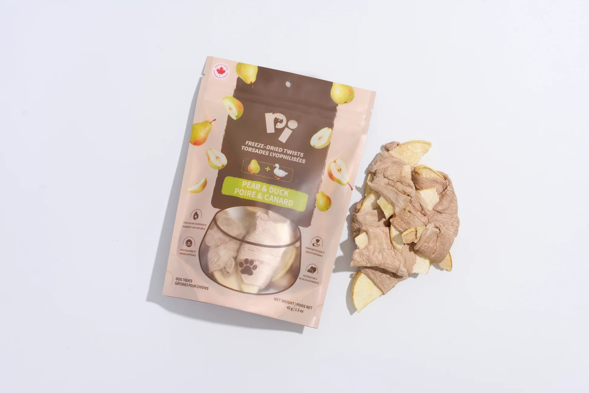 PI Pet Food – Freeze-Dried Pears & Duck Twists – 42g