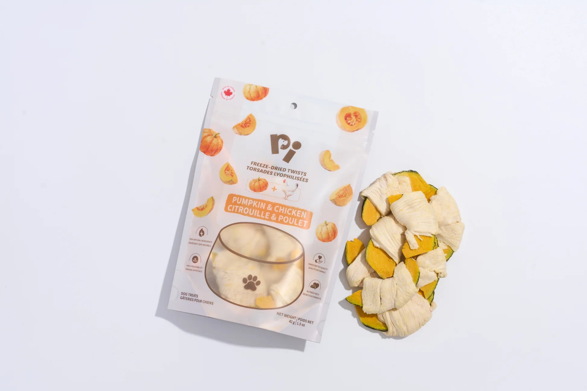 PI Pet Food – Freeze-Dried Pumpkin & Chicken Twists – 42g