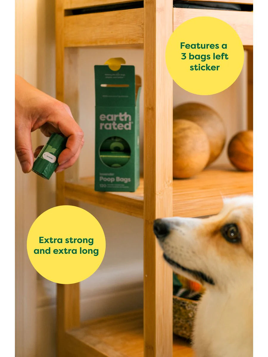 Earth Rated Dog Poop Bags Refill Rolls - 100% Leak-Proof & Extra Strong