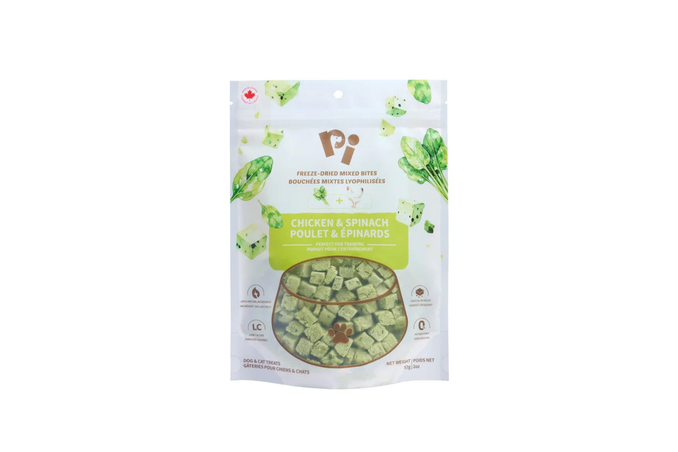 PI Pet Food Mixed Bites Dog Treats – Chicken & Spinach