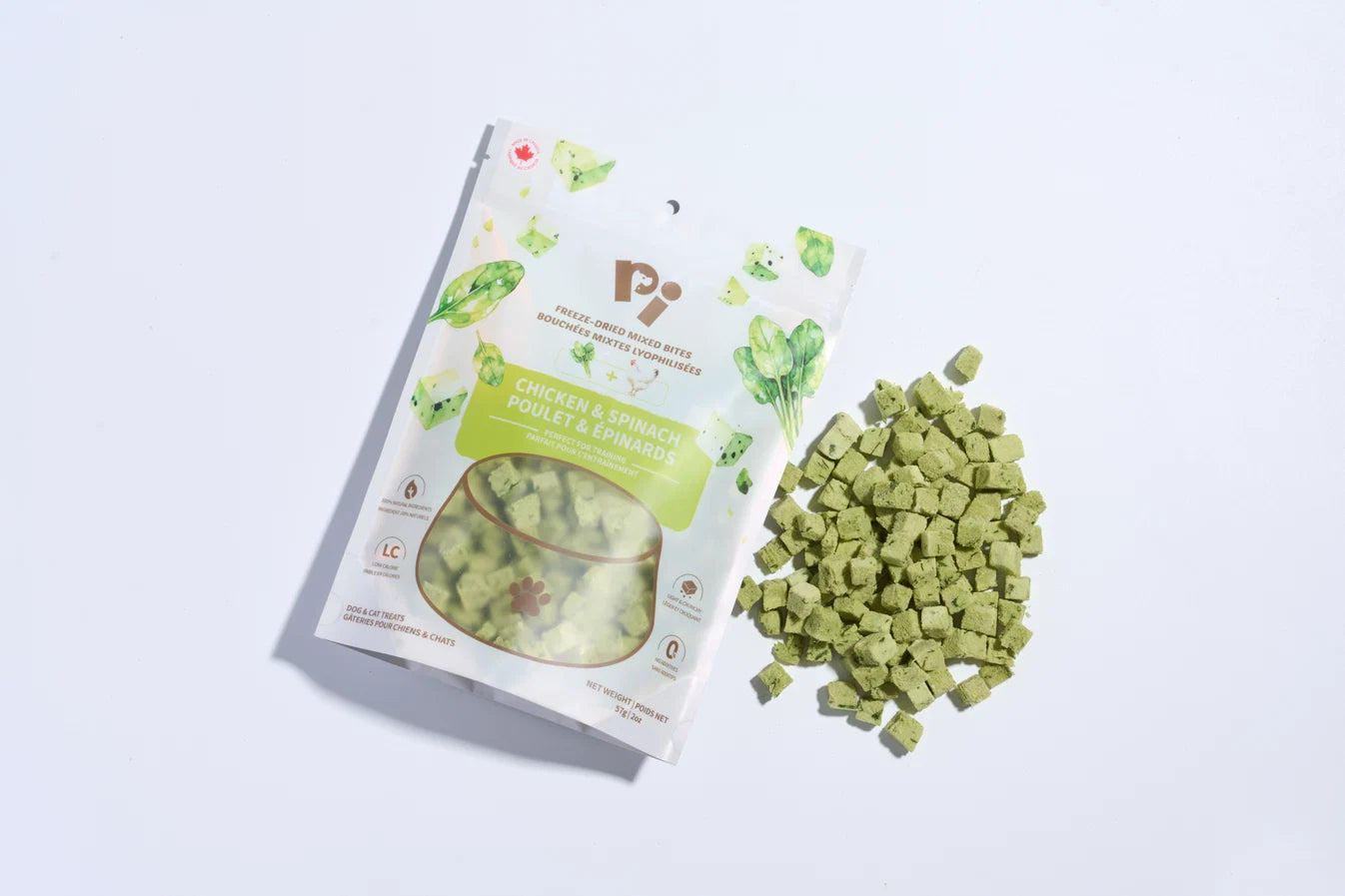 PI Pet Food Mixed Bites Dog Treats – Chicken & Spinach