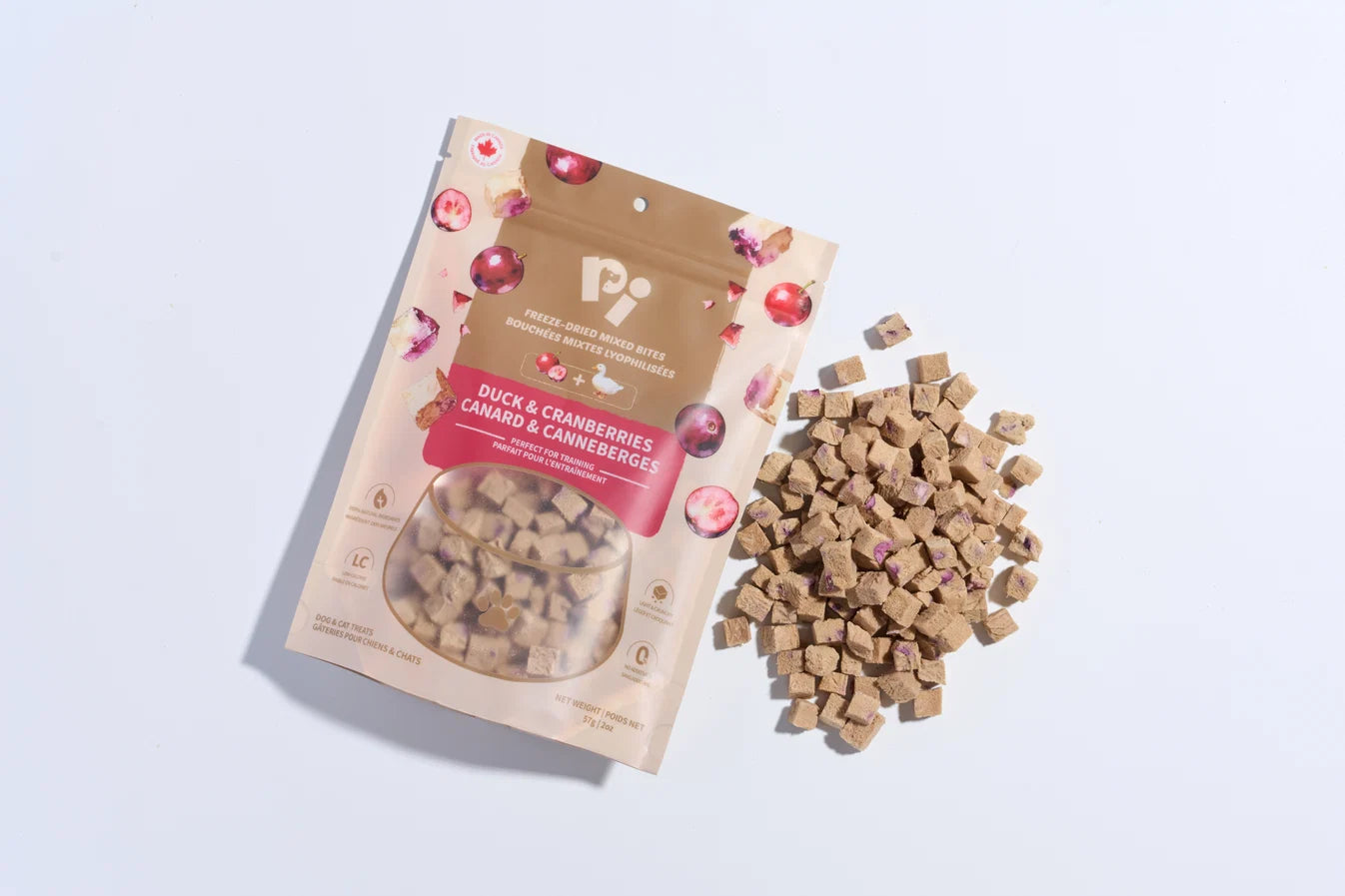 PI Pet Food Mixed Bites Dog Treats – Duck & Cranberries
