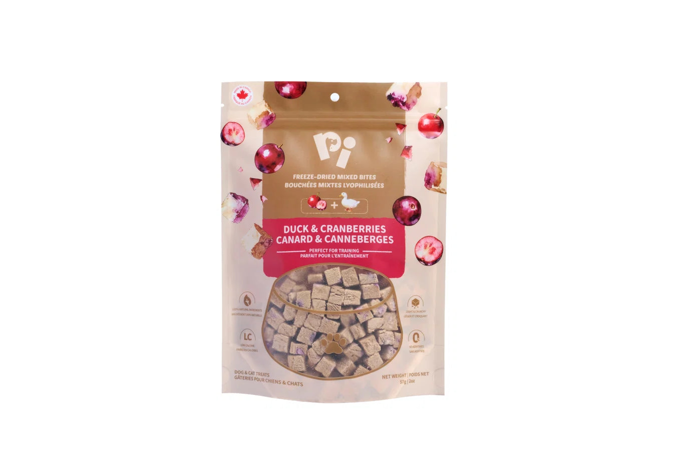 PI Pet Food Mixed Bites Dog Treats – Duck & Cranberries