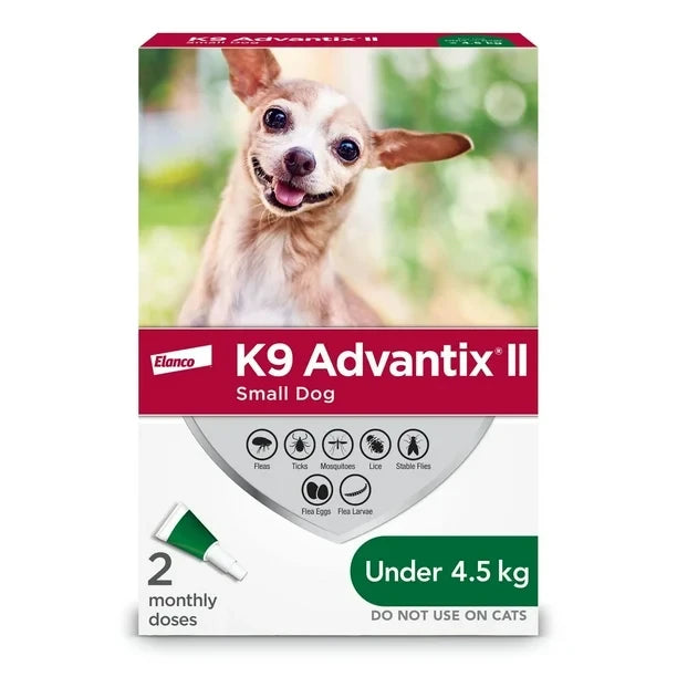 Elanco K9 Advantix II 小型犬用局部跳蚤和蜱虫防护剂 2支装