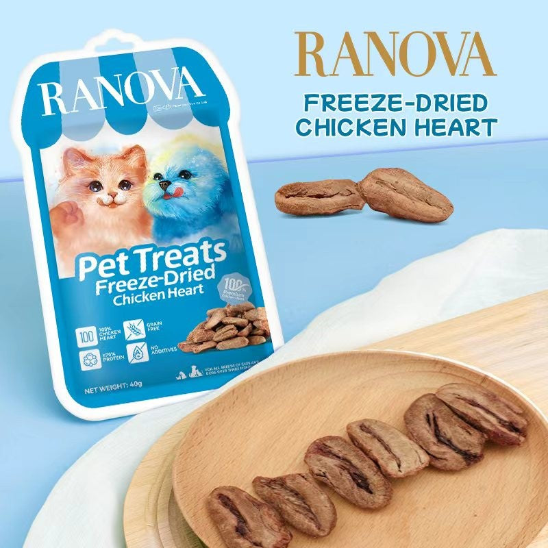 Ranova Chicken Heart Dog & Cat Freeze-Dried Treats