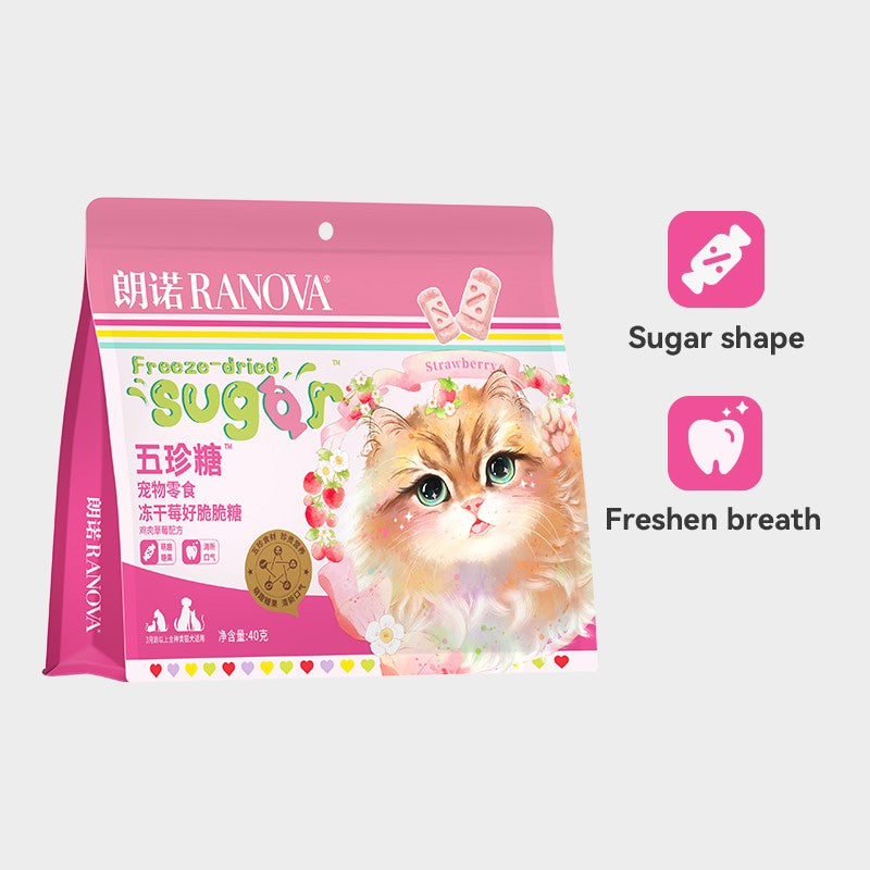 Ranova Freeze-Dried Candy Chicken & Strawberry Dog & Cat Treats 40g