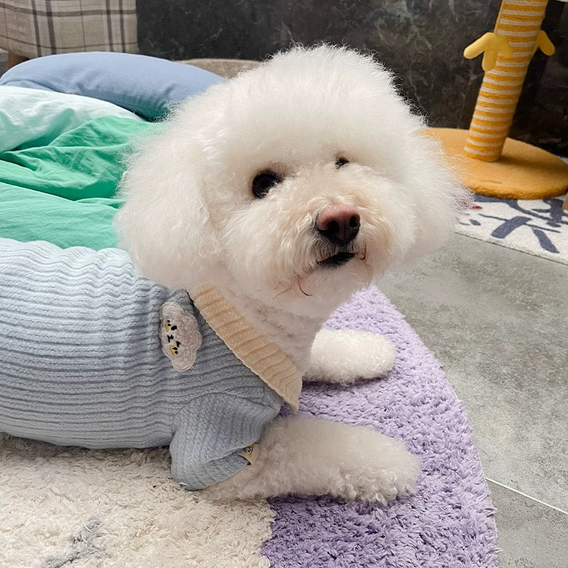 五丽哈娜白色挂脖宠物衣服(S)