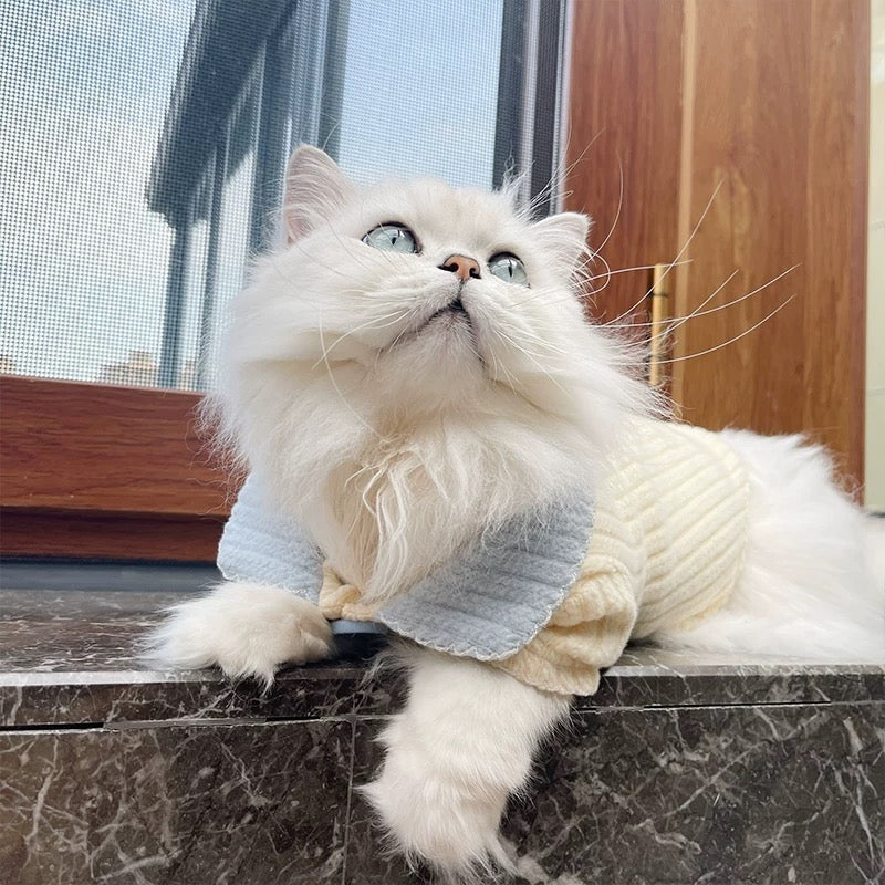 五丽哈娜白色挂脖宠物衣服(S)