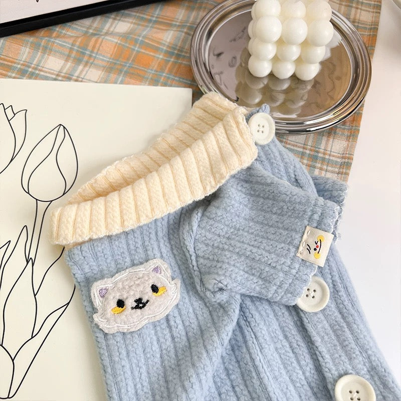 五丽哈娜白色挂脖宠物衣服(S)