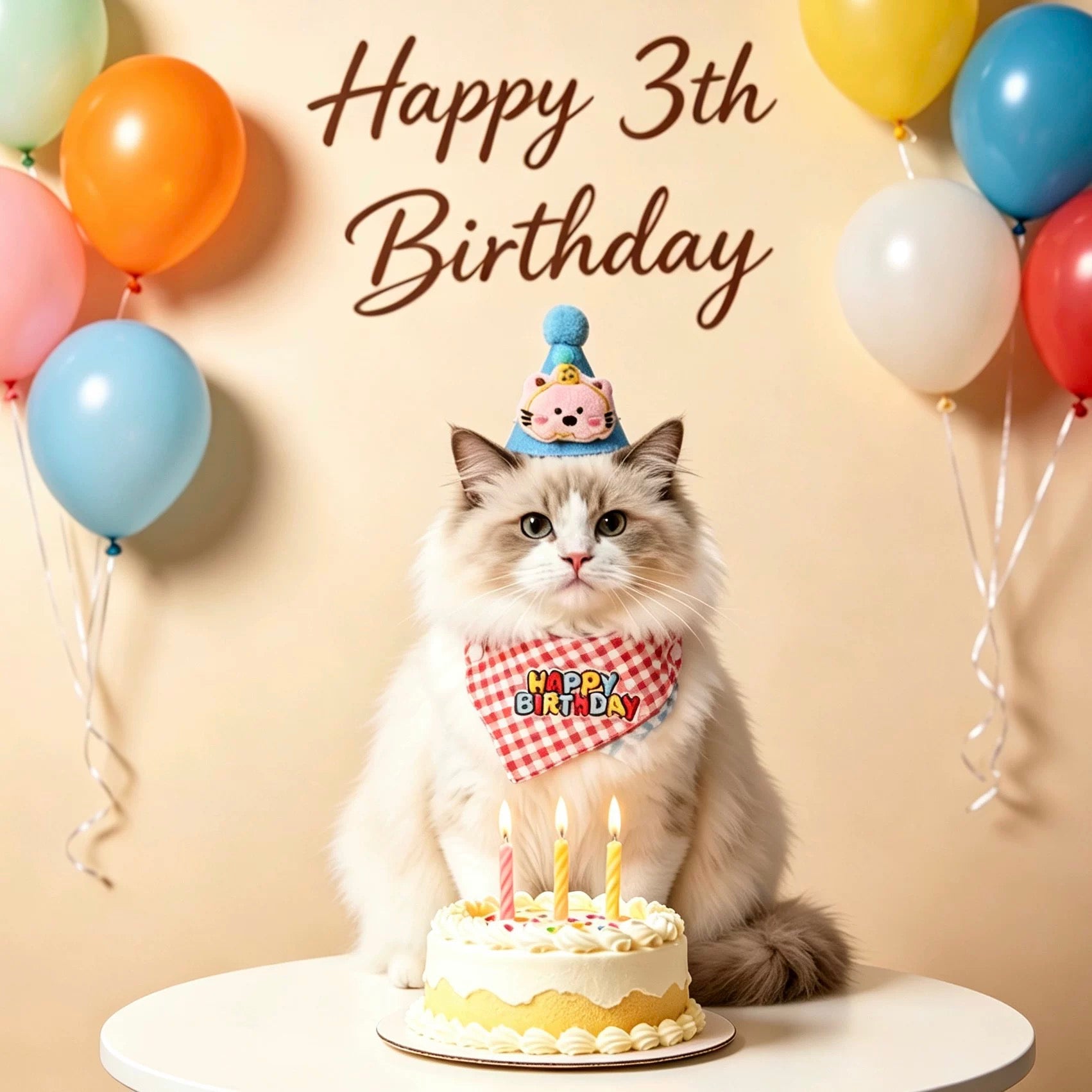 Pet Birthday Triangle Bandana Bib Scarf