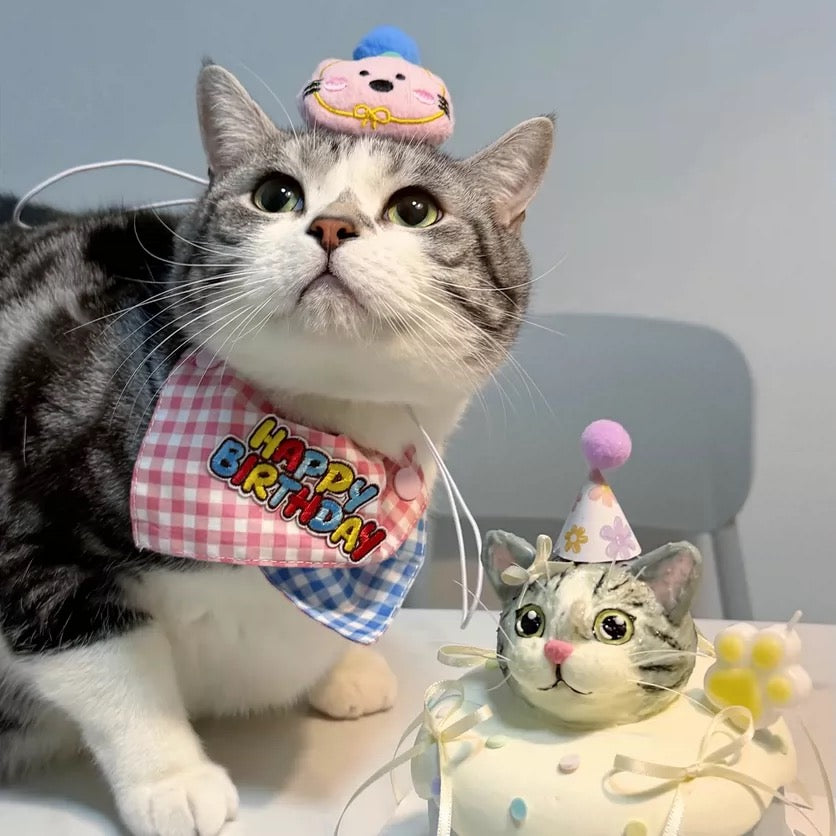 Pet Birthday Triangle Bandana Bib Scarf