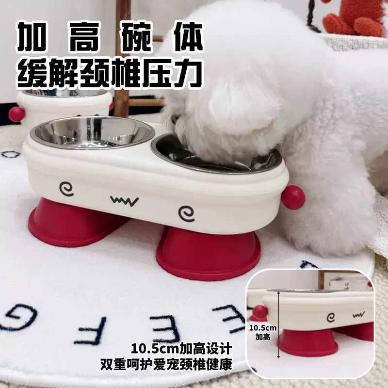 Elevated Stainless Steel Pet Bowl – Wide Mouth, Removable, Anti-Tip Food & Water Bowl