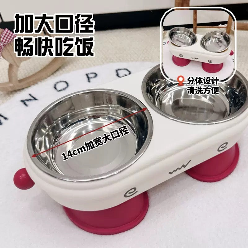 Elevated Stainless Steel Pet Bowl – Wide Mouth, Removable, Anti-Tip Food & Water Bowl