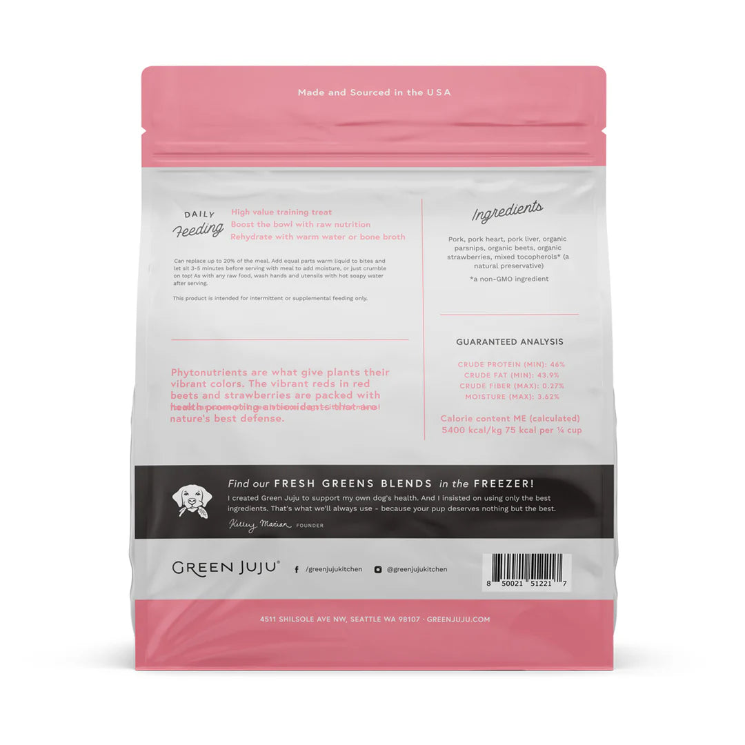 Green Juju Freeze Dried Whole Food Bites Pork Pink