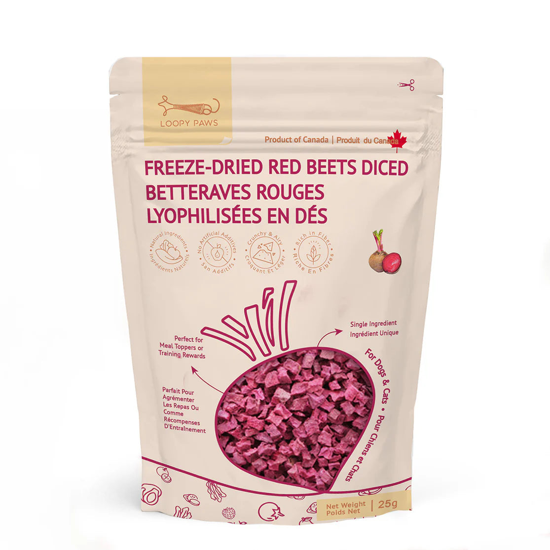 Loopypaws Fruity Crunchy-Red Beets 25g