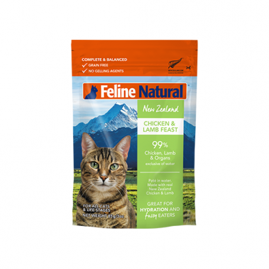 Feline Natural Chicken & Lamb Feast Pouch Wet Cat Food