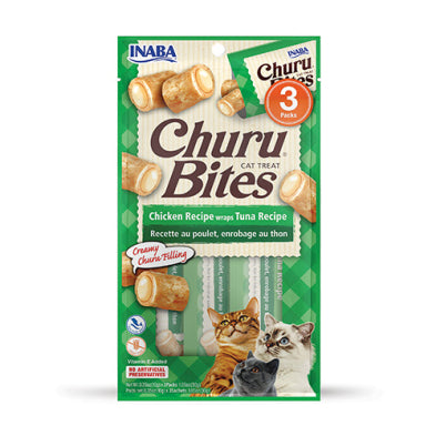 INABA Churu Bites Chicken Recipe Wraps Tuna Recipe Cat Treat 1.05oz