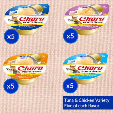 INABA Churu Pop'n Serve Tuna & Chicken Variety Cat Treat 20x1.23oz
